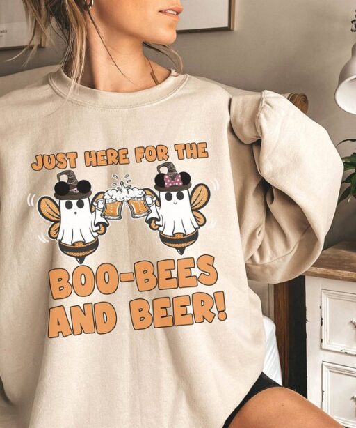 Just Here For The Boo Bees And Beer Shirt | Halloween Mickey Minnie | Disneyland Halloween Shirt | Halloween Gift | Funny Halloween Shirt