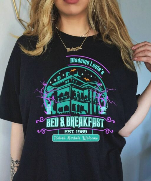 Retro Madame Leota’s Bed and Breakfast Shirt | Foolish Mortals Welcome T-shirt | Haunted Mansion Sweatshirt | Hitch Hiking Ghosts Tee