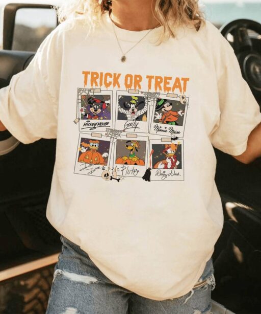 Mickey And Friends Halloween | Disneyland Trick Or Treat Shirt | Mickey Minnie Polaroid Halloween Shirt | Halloween Magic Kingdom Shirt