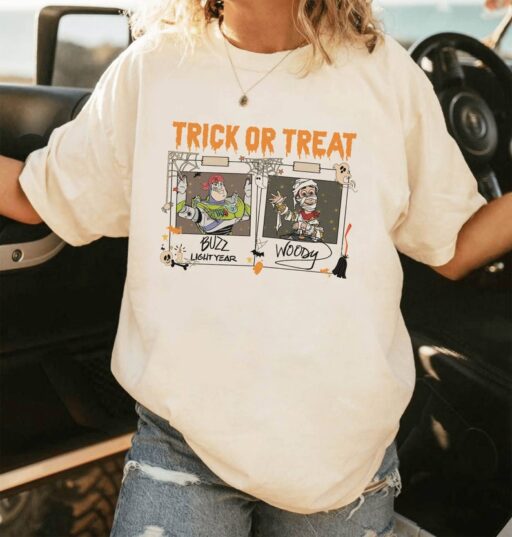 Toy Story Halloween | Disneyland Trick Or Treat Shirt | Woody Buzz Lightyear Polaroid Halloween Shirt | Halloween Magic Kingdom Shirt