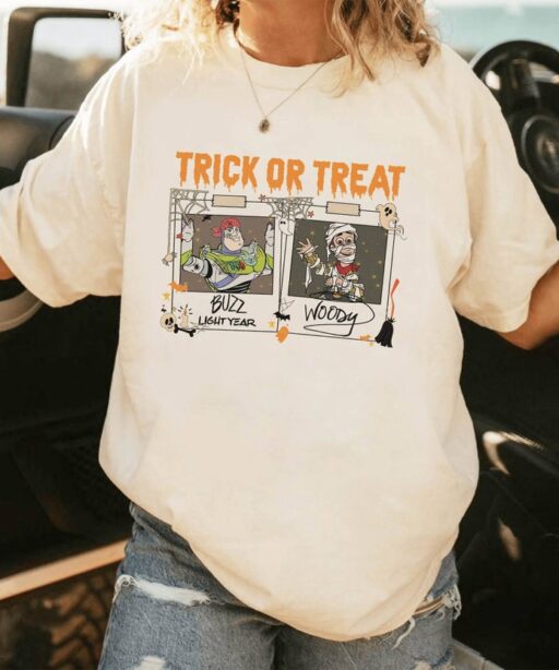 Toy Story Halloween | Disneyland Trick Or Treat Shirt | Woody Buzz Lightyear Polaroid Halloween Shirt | Halloween Magic Kingdom Shirt