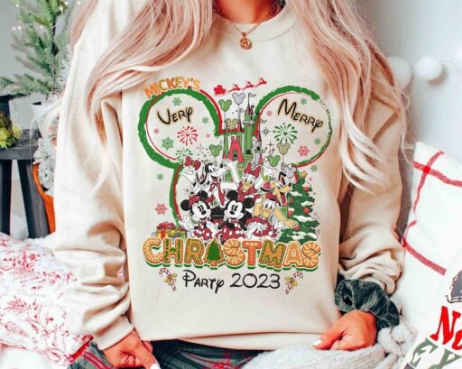 Mickey's Very Merry Christmas Party 2023 Shirt, Disney Family Matching Shirt, Mickey Mouse Tee, Holiday T-Shirt, Disney Xmas Party T-shirt