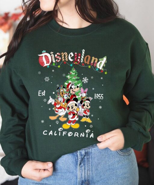 Vintage Disneyland Christmas Sweatshirt, Mickey and Friends Christmas Shirt, Disneyland Sweatshirt, Christmas Family Sweatshirt