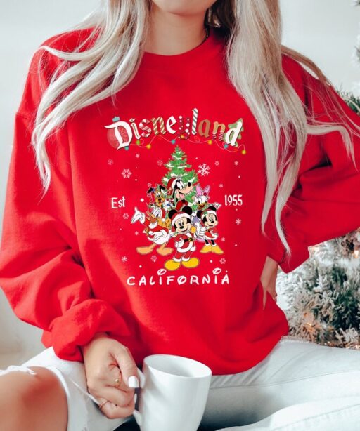 Vintage Disneyland Christmas Sweatshirt, Mickey and Friends Christmas Shirt, Disneyland Sweatshirt, Christmas Family Sweatshirt