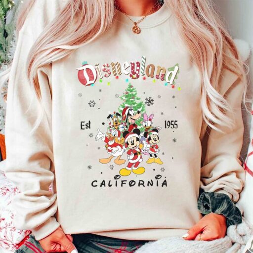 Vintage Disneyland Christmas Sweatshirt, Mickey and Friends Christmas Shirt, Disneyland Sweatshirt, Christmas Family Sweatshirt