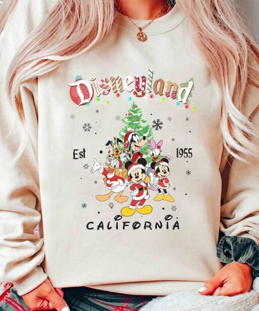 Vintage Disneyland Christmas Sweatshirt, Mickey and Friends Christmas Shirt, Disneyland Sweatshirt, Christmas Family Sweatshirt