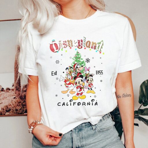 Vintage Disneyland Christmas Sweatshirt, Mickey and Friends Christmas Shirt, Disneyland Sweatshirt, Christmas Family Sweatshirt