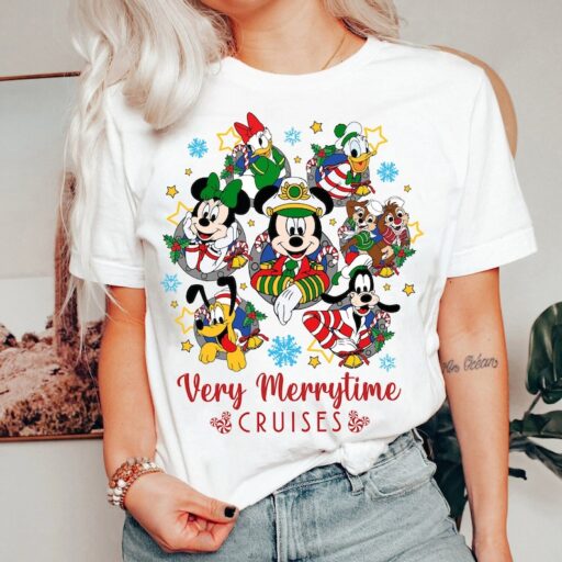 Mickey And Friends Very Merrytime Cruises Shirt, Disneyland Christmas Family Shirts, Christmas Cruise Shirts, Cruise Line Christmas Shirt