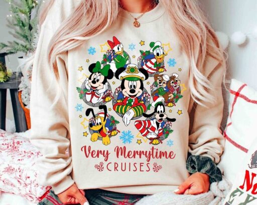 Mickey And Friends Very Merrytime Cruises Shirt, Disneyland Christmas Family Shirts, Christmas Cruise Shirts, Cruise Line Christmas Shirt