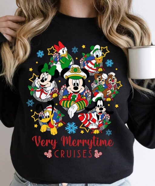 Mickey And Friends Very Merrytime Cruises Shirt, Disneyland Christmas Family Shirts, Christmas Cruise Shirts, Cruise Line Christmas Shirt