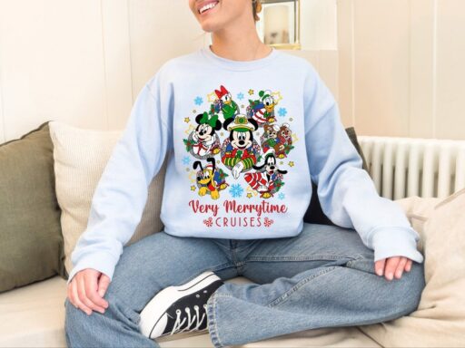 Mickey And Friends Very Merrytime Cruises Shirt, Disneyland Christmas Family Shirts, Christmas Cruise Shirts, Cruise Line Christmas Shirt