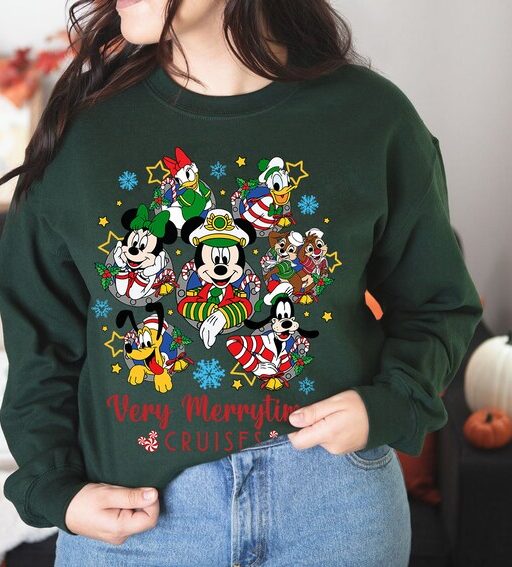 Mickey And Friends Very Merrytime Cruises Shirt, Disneyland Christmas Family Shirts, Christmas Cruise Shirts, Cruise Line Christmas Shirt