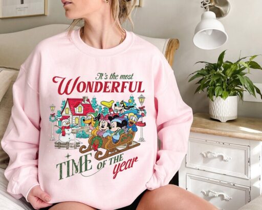 It's The Most Wonderful Time Of The Year Disney Christmas Shirt, Vintage Disney World Disneyland Shirt, Mickey & Friends Christmas Shirt