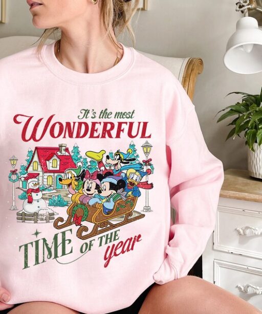 It's The Most Wonderful Time Of The Year Disney Christmas Shirt, Vintage Disney World Disneyland Shirt, Mickey & Friends Christmas Shirt