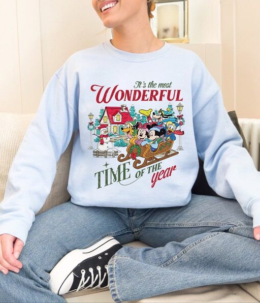 It's The Most Wonderful Time Of The Year Disney Christmas Shirt, Vintage Disney World Disneyland Shirt, Mickey & Friends Christmas Shirt