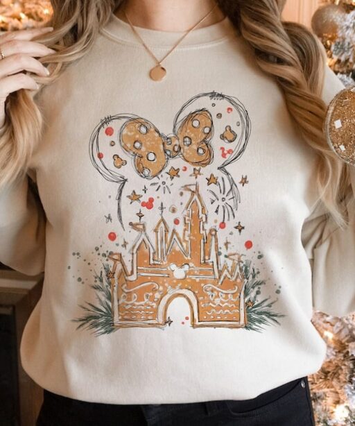 Disney Gingerbread Castle Sweatshirt, Christmas Castle Shirt, Disney Christmas Shirt, Mickey Christmas Shirt, Disney Christmas Family Shirt