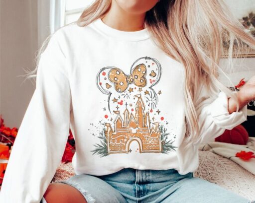 Disney Gingerbread Castle Sweatshirt, Christmas Castle Shirt, Disney Christmas Shirt, Mickey Christmas Shirt, Disney Christmas Family Shirt