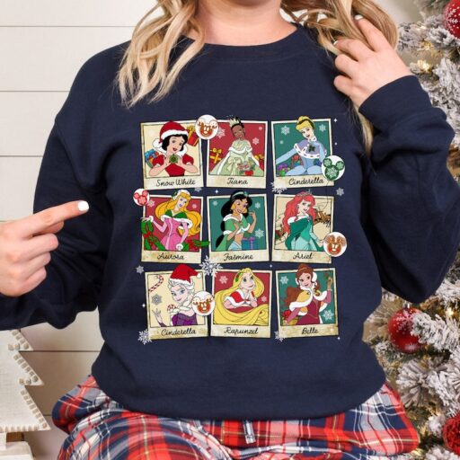 DisneyWorld Princess Christmas Shirt, DisneyLand Princess Family Shirt, DisneyWorld Christmas Vacation Prinncess Girls Trip Custom Shirt