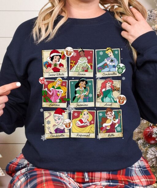 DisneyWorld Princess Christmas Shirt, DisneyLand Princess Family Shirt, DisneyWorld Christmas Vacation Prinncess Girls Trip Custom Shirt