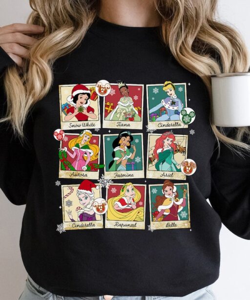 DisneyWorld Princess Christmas Shirt, DisneyLand Princess Family Shirt, DisneyWorld Christmas Vacation Prinncess Girls Trip Custom Shirt