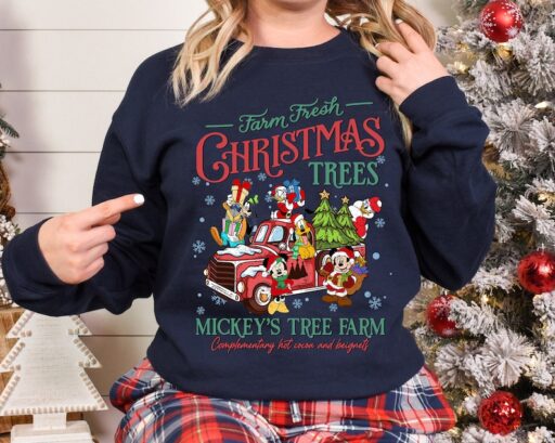 Retro Disney Farm Fresh Shirt, Mickey's Tree Farm, Mickey And Friends Christmas, Christmas Disney Family, Disneyworld Shirts Christmas Gift