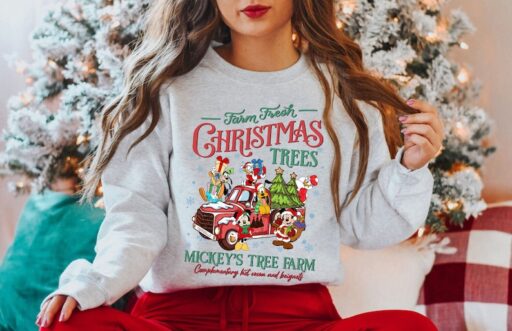 Retro Disney Farm Fresh Shirt, Mickey's Tree Farm, Mickey And Friends Christmas, Christmas Disney Family, Disneyworld Shirts Christmas Gift