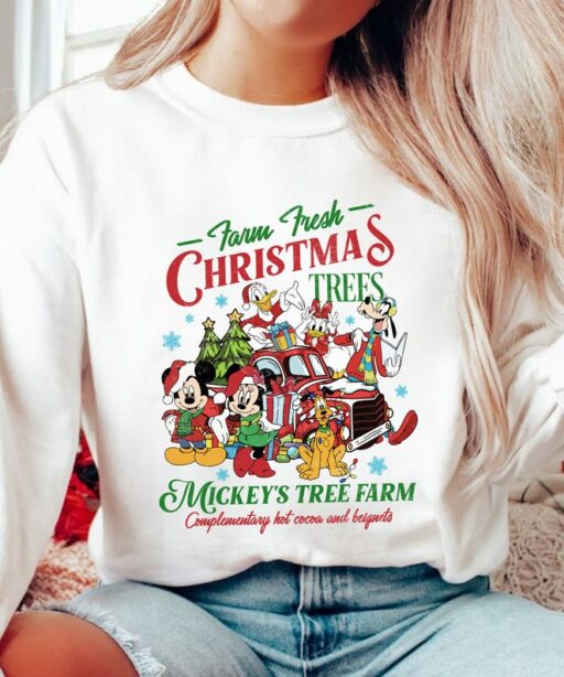 Retro Disney Farm Fresh Shirt, Mickey's Tree Farm, Mickey And Friends Christmas, Christmas Disney Family, Christmas Gift, Walt Disney World