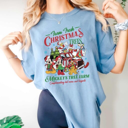 Retro Disney Farm Fresh Shirt, Mickey's Tree Farm, Mickey And Friends Christmas, Christmas Disney Family, Christmas Gift, Walt Disney World