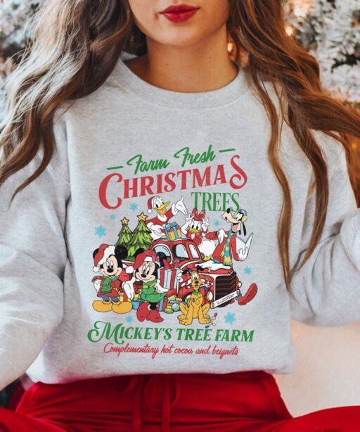 Retro Disney Farm Fresh Shirt, Mickey's Tree Farm, Mickey And Friends Christmas, Christmas Disney Family, Christmas Gift, Walt Disney World