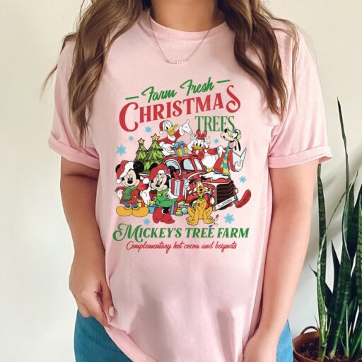 Retro Disney Farm Fresh Shirt, Mickey's Tree Farm, Mickey And Friends Christmas, Christmas Disney Family, Christmas Gift, Walt Disney World