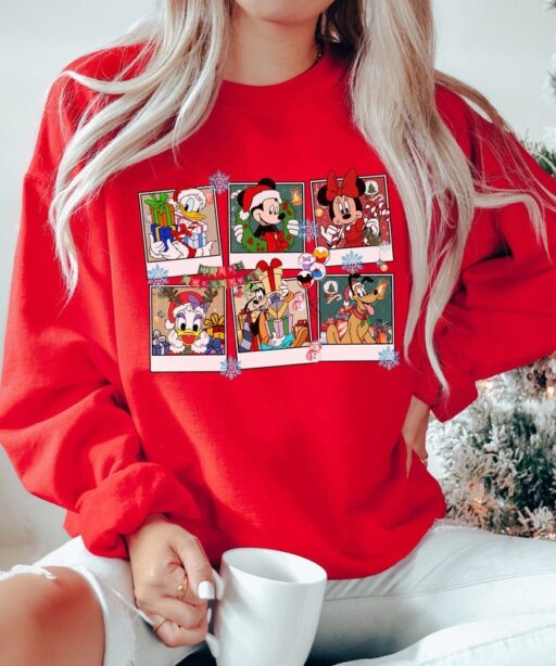 Mickey & Friends Christmas Shirt, Disney Christmas Polaroid Shirt, Disney Family Christmas Shirt, Mickey's Very Merry Christmas Party 2023