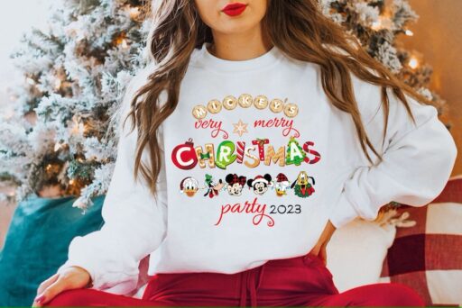 Christmas Customized Family Shirt, Mickey's Very Merry Christmas Party 2023 Tee, Christmas Squad Sweater, Custom Name Disney Christmas Shirt