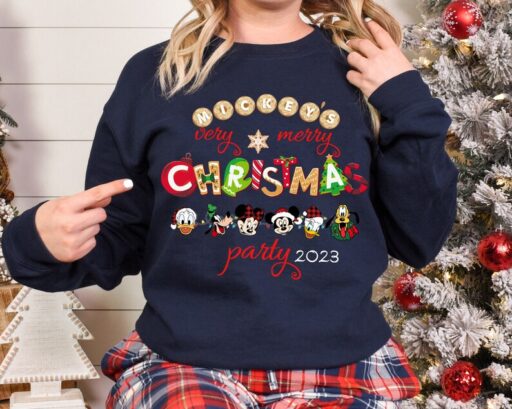 Christmas Customized Family Shirt, Mickey's Very Merry Christmas Party 2023 Tee, Christmas Squad Sweater, Custom Name Disney Christmas Shirt