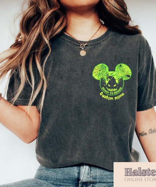 Disney Halloween Let's Oogie Boogie 2 Sides Shirt, Personalized Mickey Ears The Nightmare Before Christmas, Disney Halloween Shirt