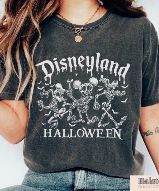 Disney Halloween Skeleton Shirt, Disney Halloween Matching Shirt, Mickey Skeleton, Mickey And Friends Halloween, Disneyland Skeleton Shirt