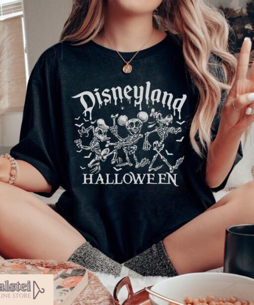 Disney Halloween Skeleton Shirt, Disney Halloween Matching Shirt, Mickey Skeleton, Mickey And Friends Halloween, Disneyland Skeleton Shirt
