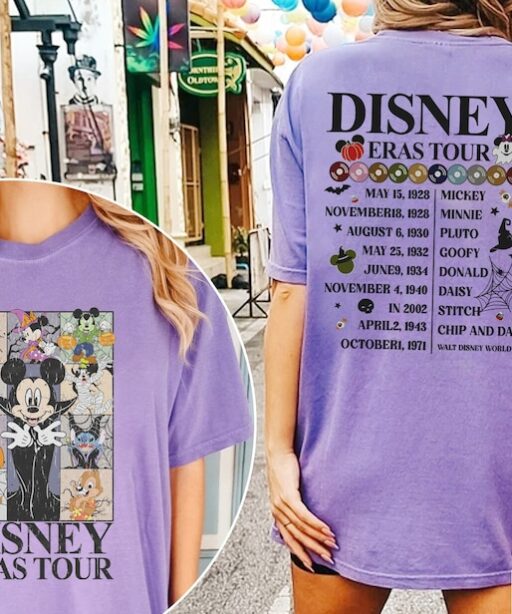 Vintage Disney Eras Tour 2 Sides Shirt, Mickey and Friends Halloween Shirt, Disney Concert Music Shirt, Mickey Eras Tour Shirt, Disney Shirt