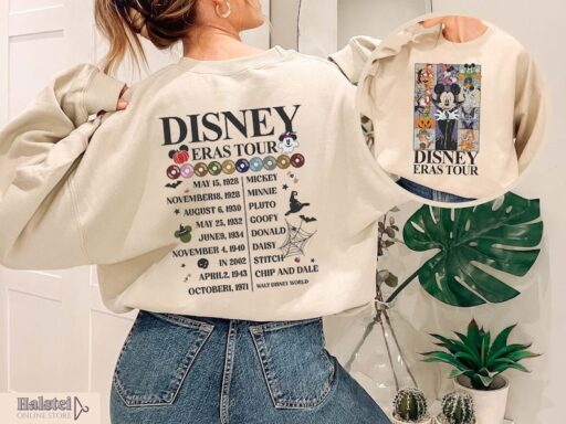 Vintage Disney Eras Tour 2 Sides Shirt, Mickey and Friends Halloween Shirt, Disney Concert Music Shirt, Mickey Eras Tour Shirt, Disney Shirt