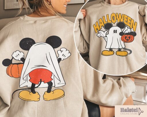Mickey Ghost Halloween 2 Sides Shirt, Retro Mickey Spooky Season Shirt, Mickey's Not So Scary Halloween Shirt, Halloween Pumpkin Shirt
