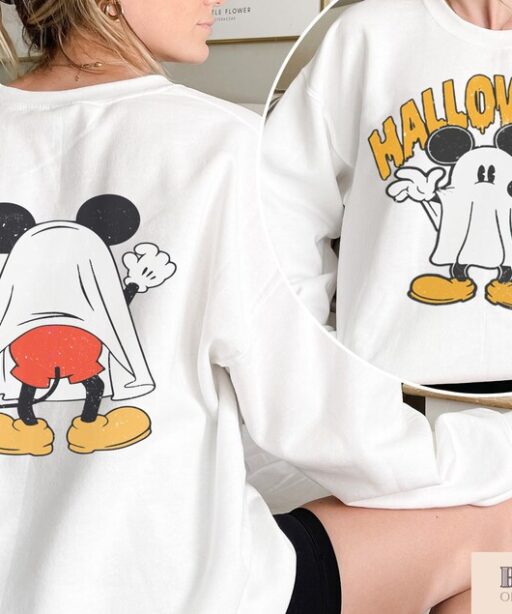 Mickey Ghost Halloween 2 Sides Shirt, Retro Mickey Spooky Season Shirt, Mickey's Not So Scary Halloween Shirt, Halloween Pumpkin Shirt