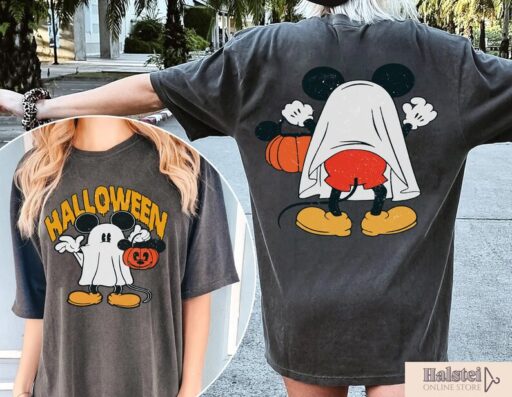 Mickey Ghost Halloween 2 Sides Shirt, Retro Mickey Spooky Season Shirt, Mickey's Not So Scary Halloween Shirt, Halloween Pumpkin Shirt