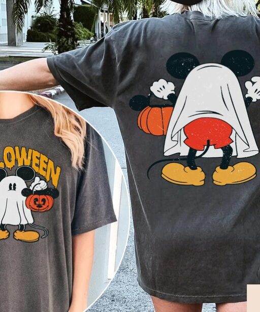 Mickey Ghost Halloween 2 Sides Shirt, Retro Mickey Spooky Season Shirt, Mickey's Not So Scary Halloween Shirt, Halloween Pumpkin Shirt