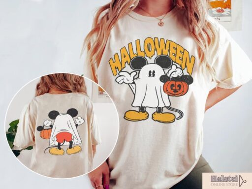 Mickey Ghost Halloween 2 Sides Shirt, Retro Mickey Spooky Season Shirt, Mickey's Not So Scary Halloween Shirt, Halloween Pumpkin Shirt