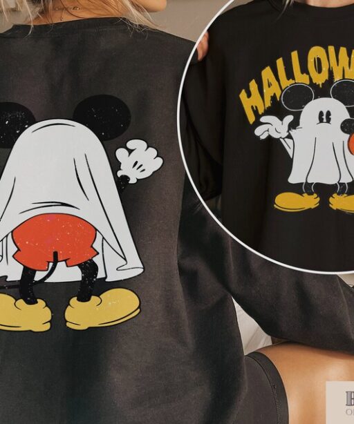 Mickey Ghost Halloween 2 Sides Shirt, Retro Mickey Spooky Season Shirt, Mickey's Not So Scary Halloween Shirt, Halloween Pumpkin Shirt