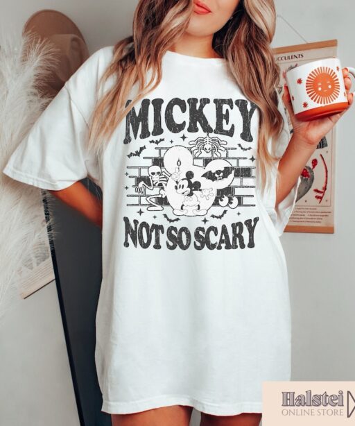 Vintage Mickey Not So Scary Shirt, Mickey Halloween Shirt, Disney Halloween Shirt, Disney Skeleton Shirt, Trick Or Treat, Halloween Shirt