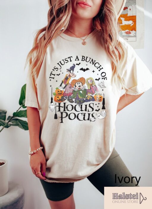 Comfort Colors Disney Hocus Pocus Shirt, It's Just A Bunch Of Hocus Pocus, Mickey And Friends,Disney Sanderson Sisters Shirt,Happy Halloween