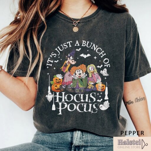 Comfort Colors Disney Hocus Pocus Shirt, It's Just A Bunch Of Hocus Pocus, Mickey And Friends,Disney Sanderson Sisters Shirt,Happy Halloween