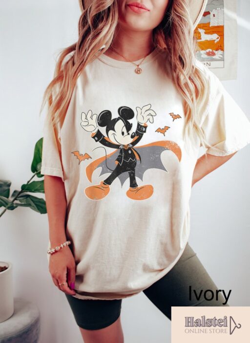 Comfort Colors Vintage Mickey Vampire Halloween Shirt, Mickey Spooky Shirt, Mickey's Not So Scary Halloween Shirt, Mickey Tee, Halloween Tee