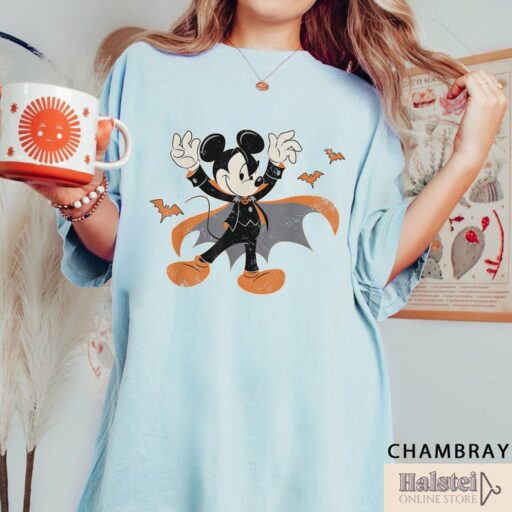 Comfort Colors Vintage Mickey Vampire Halloween Shirt, Mickey Spooky Shirt, Mickey's Not So Scary Halloween Shirt, Mickey Tee, Halloween Tee