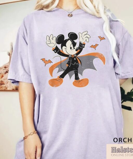 Comfort Colors Vintage Mickey Vampire Halloween Shirt, Mickey Spooky Shirt, Mickey's Not So Scary Halloween Shirt, Mickey Tee, Halloween Tee